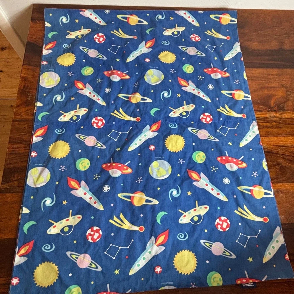 Wildkin Olive Kids Space‎ Rocket UFO Planets Blue Nap Pillowcase Envelope